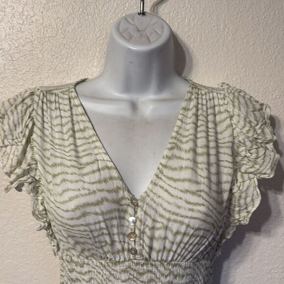 Lucy Paris Tiered V-Neck Midi Dress XS - Picture 3 of 6